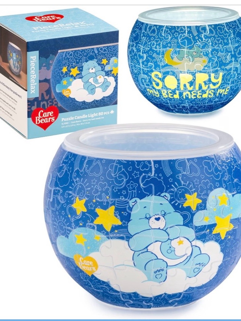 Piecerelax • Care Bears Blue • 80 Piece Puzzle • Candle Light